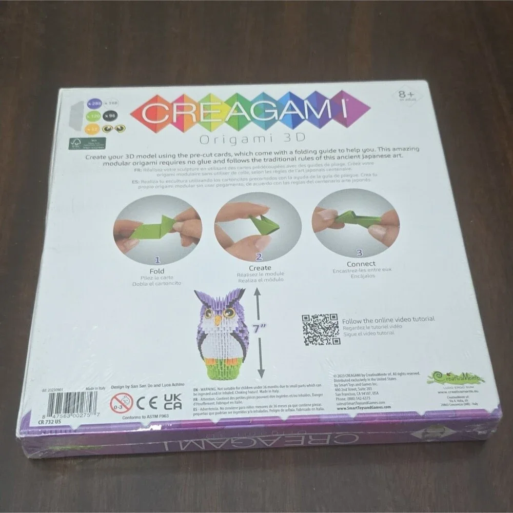 CREAGAMI Origami 3D Folding Paper Sculpture Kit Owl Large 657pcs CR 732 US